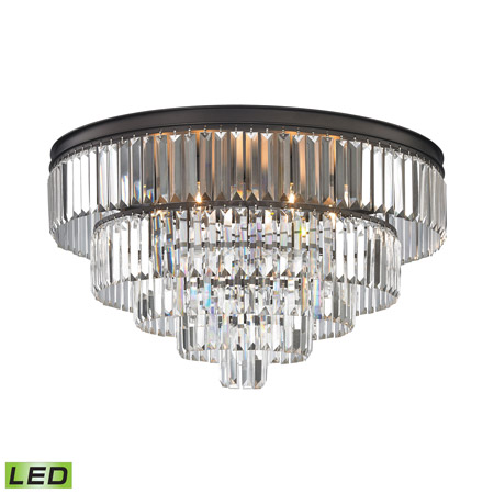 Elk Lighting 15226/6-LED Crystal Palacial 6 Light LED Chandelier In Oil Rubbed Bronze