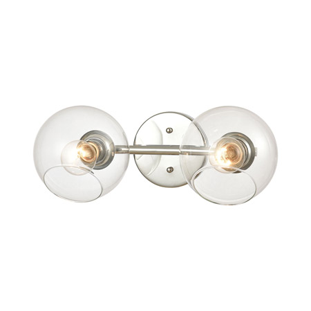 Elk Lighting 18374/2 2-Light Vanity Light in Polished Chrome with Clear Glass