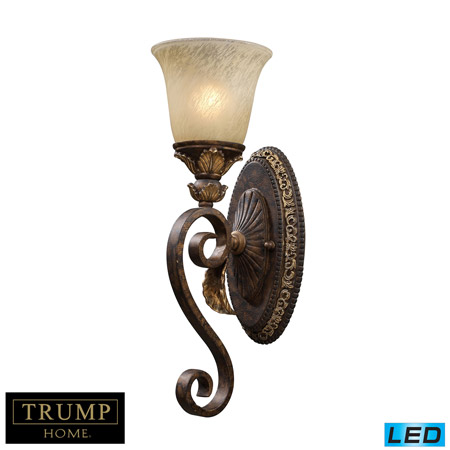 Elk Lighting 2150/1-LED Crystal Regency 1 Light LED Vanity In Burnt Bronze And Gold Leaf