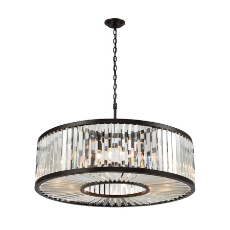 Elk Lighting 33068/11 11-Light Chandelier in Oil Rubbed Bronze with Clear Crystal