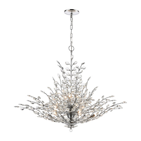 Elk Lighting 45464/12 12-Light Chandelier in Polished Chrome with Clear Crystal