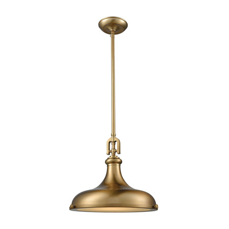 Elk Lighting 57071/1 1-Light Pendant in Satin Brass with Metal Shade