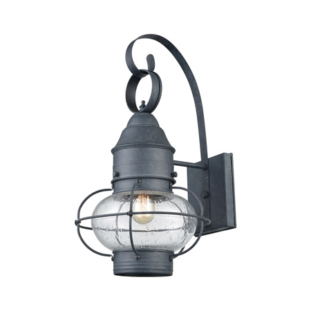 Elk Lighting 57171/1 1-Light Outdoor Wall Lantern in Aged Zinc