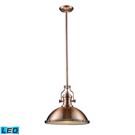 Elk Lighting 66148-1-LED Chadwick 1 Light LED Pendant In Antique Copper