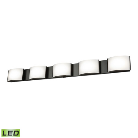 Elk Lighting BVL915-10-45 5-Light Vanity Sconce in Oiled Bronze with Opal Glass - Integrated LED