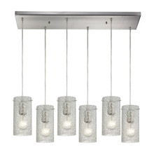 Elk Lighting 10242/6RC-CL Ice Fragments 6 Light Pendant In Satin Nickel And Clear Glass