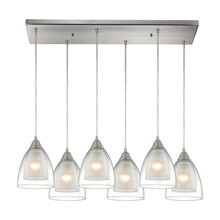 Elk Lighting 10464/6RC Layers 6 Light Pendant In Satin Nickel And Clear Glass