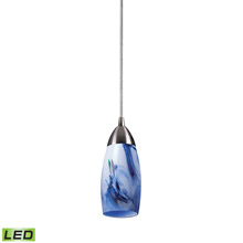 Elk Lighting 110-1MT-LED Milan 1 Light LED Pendant In Satin Nickel And Mountain Glass