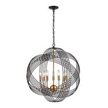 Elk Lighting 11194/7 7-Light Chandelier in Oil Rubbed Bronze with Clear Crystal Beads