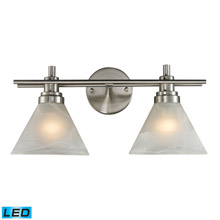Elk Lighting 11401/2-LED Pemberton 1 Light LED Vanity In Brushed Nickel And Marbelized White Glass
