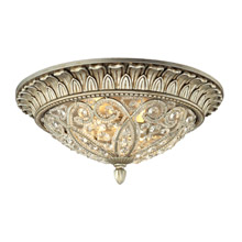 Elk Lighting 11693/2 Crystal Andalusia 2 Light Flush Mount In Aged Silver