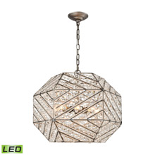Elk Lighting 11837/8-LED Crystal Constructs 8 Light LED Chandelier In Weathered Zinc