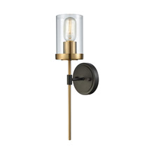 Elk Lighting 14550/1 1-Light Wall Lamp in Oil Rubbed Bronze and Satin Brass with Clear Glass