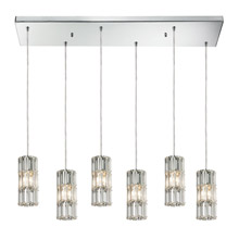 Elk Lighting 31486/6RC Crystal Cynthia 6 Light Pendant In Polished Chrome And Clear K9 Crystal