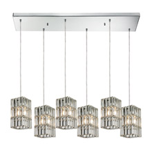 Elk Lighting 31488/6RC Crystal Cynthia 6 Light Pendant In Polished Chrome And Clear K9 Crystal