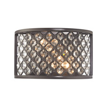 Elk Lighting 32100/2 Crystal Genevieve 2 Light Wall Sconce In Oil Rubbed Bronze