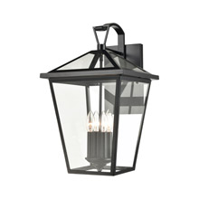Elk Lighting 45472/4 4-Light Outdoor Sconce in Black with Clear Glass Enclosure