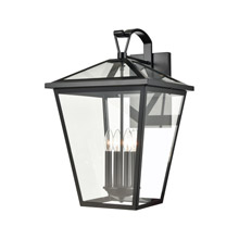 Elk Lighting 45473/4 4-Light Outdoor Sconce in Black with Clear Glass Enclosure