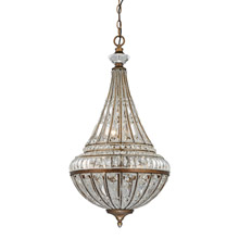 Elk Lighting 46047/6 Crystal Empire 6 Light Pendant In Mocha And Clear Crystal