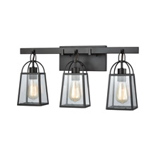 Elk Lighting 46272/3 3-Light Vanity Lamp in Oil Rubbed Bronze with Clear Glass Panels