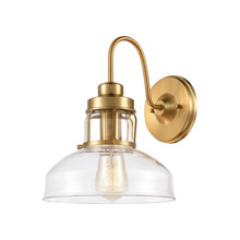Elk Lighting 46570/1 1-Light Sconce in Brushed Brass with Clear Glass