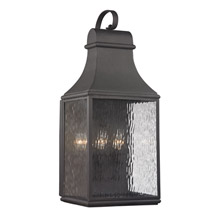 Elk Lighting 47073/3 Forged Jefferson 3 Light Outdoor Sconce In Charcoal