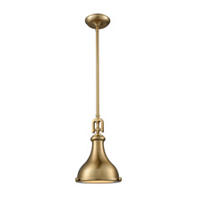 Elk Lighting 57070/1-LA 1-Light Mini Pendant in Satin Brass with Metal Shade - Includes Recessed Adapter Kit