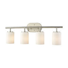 Elk Lighting 57133/4 4-Light Vanity Lamp in Satin Nickel with White Glass