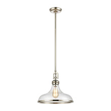 Elk Lighting 57381/1 1-Light Pendant in Polished Nickel with Seedy Glass
