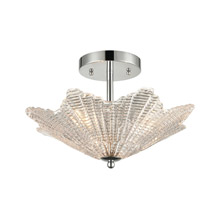 Elk Lighting 60174/3 3-Light Semi Flush in Polished Chrome with Clear Textured Glass