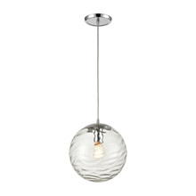 Elk Lighting 60184/1 1-Light Mini Pendant in Polished Chrome with Water Glass