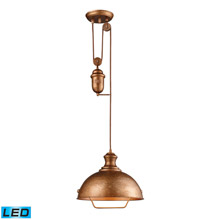 Elk Lighting 65061-1-LED Farmhouse 1 Light Adjustable LED Pendant In Bellwether Copper