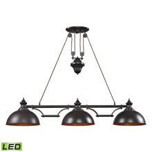 Elk Lighting 65151-3-LED 3-Light Island Light in Oiled Bronze with Matching Shade - Includes LED Bulbs