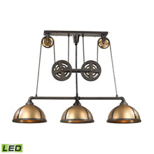 Elk Lighting 65152/3-LED Torque 3 Light LED Island In Vintage Rust And Brass