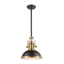 Elk Lighting 66614-1 1-Light Pendant in Oil Rubbed Bronze with Metal and Frosted Glass
