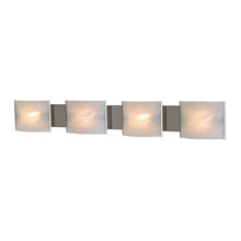 Elk Lighting BV714-6-16 4-Light Vanity Sconce in Stainless Steel with Hand-formed White Alabaster Glass