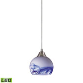 Mela 1 Light Led Pendant In Satin Nickel And Mountain Glass - Elk Lighting 101-1MT-LED