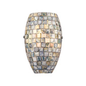 Capri 1-Light Sconce in Satin Nickel with Glass/Gray Capiz Shells - Elk Lighting 10550/1
