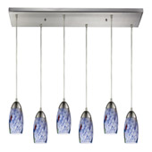 Contemporary Milan 6 Light Multi Pendant Ceiling Fixture - Elk Lighting 110-6RC-BL