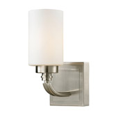 Dawson 1 Light Vanity In Brushed Nickel And Opal White Glass - Elk Lighting 11660/1