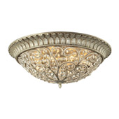Crystal Andalusia 8 Light Flush Mount In Aged Silver - Elk Lighting 11695/8