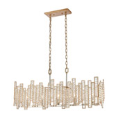 Equilibrium 5-Light Linear Chandelier in Matte Gold with Clear Crystal - Elk Lighting 12136/5