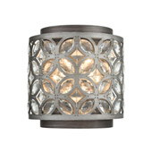 Rosslyn 2-Light Sconce in Weathered Zinc and Matte Silver with Crystal and Metalwork Shade - Elk Lighting 12160/2