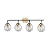 Boudreaux 4-Light Vanity Lamp in Matte Black and Antique Gold with Sphere-shaped Glass - Elk Lighting 14429/4