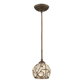 Crystal Elizabethan 1 Light Mini Pendant In Dark Bronze - Elk Lighting 15976/1