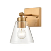 East Point 1-Light Vanity Light in Satin Brass with Clear Glass - Elk Lighting 18333/1