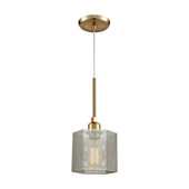 Compartir 1-Light Mini Pendant in Satin Brass with Perforated Metal Shade - Elk Lighting 21112/1