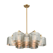 Compartir 13-Light Chandelier in Satin Brass with Perforated Metal Shade - Elk Lighting 21115/13