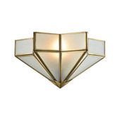 Decostar 1-Light Sconce in Brushed Brass with Frosted Glass Panels - Elk Lighting 22015/1