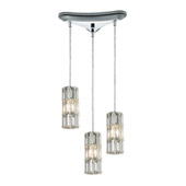 Crystal Cynthia 3 Light Pendant In Polished Chrome And Clear K9 Crystal - Elk Lighting 31486/3